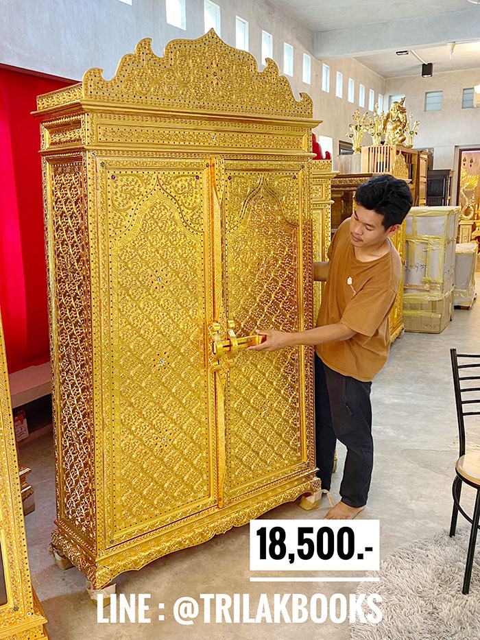 ตู้พระไตรปิฎกขนาดใหญ่พิเศษ สำหรับใส่หนังสือพระไตรปิฎก 91 เล่ม ภาษาไทย