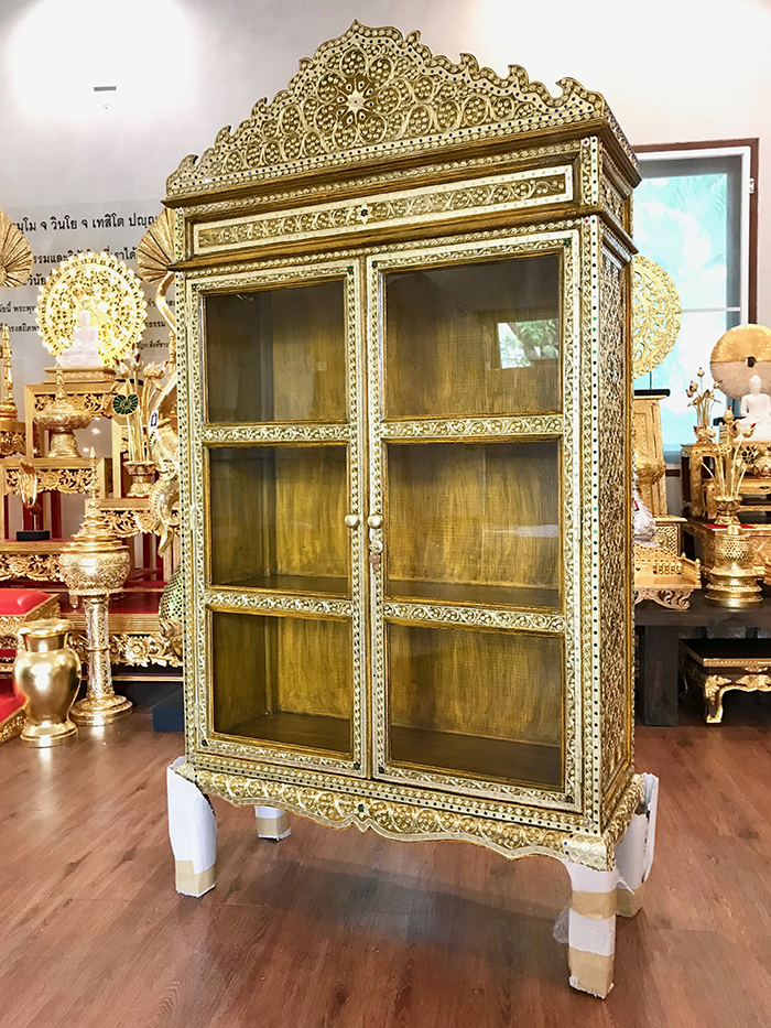 ตู้พระไตรปิฎกสีเหลือง สำหรับใส่หนังสือพระไตรปิฎก ภาษาไทย ราคา 9500
