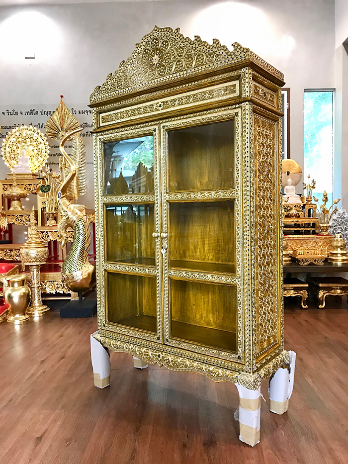 ตู้พระไตรปิฎกสีเหลือง สำหรับใส่หนังสือพระไตรปิฎก ภาษาไทย ราคา 9500
