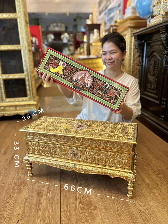 ชุดคัมภีร์พระมาลัย บทสวดพระอภิธรรม (บาลี-แปลไทย) พร้อมหีบไม้สักปิดทองประดับกระจก ชุดคัมภีร์พระมาลัย บทสวดพระอภิธรรม (บาลี-แปลไทย) พร้อมหีบไม้สักปิดทองประดับกระจก