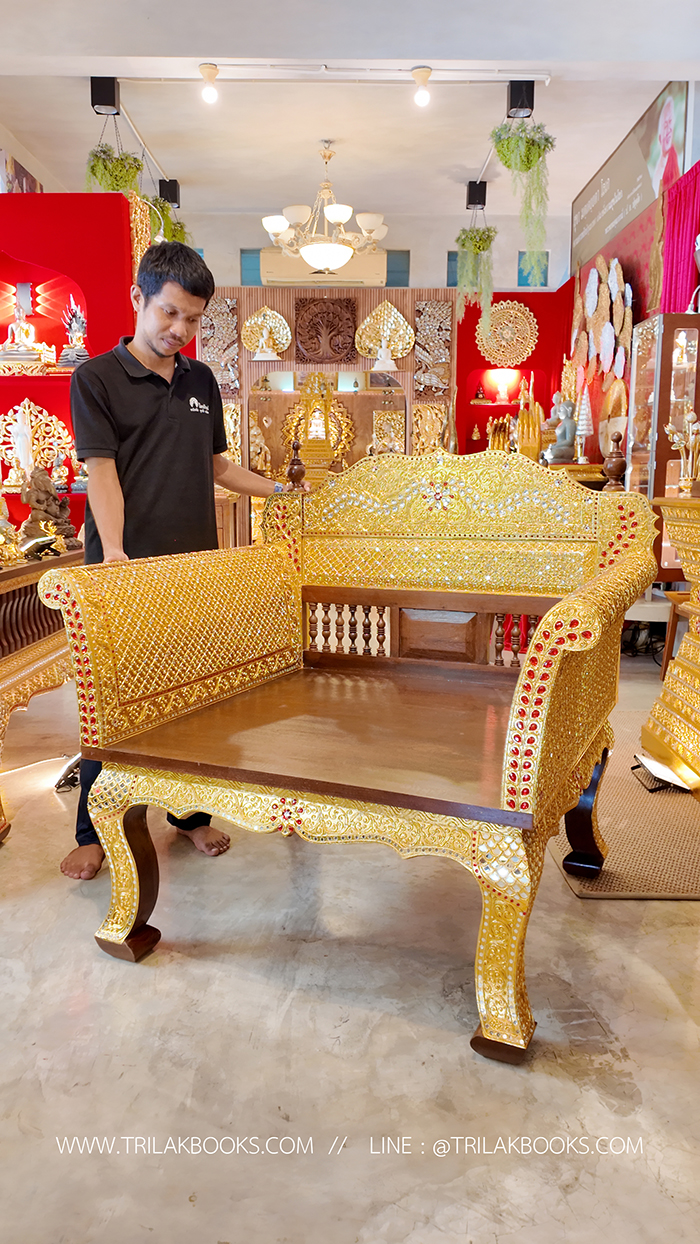 ธรรมาสน์ไม้สักแท้ปิดทอง ทรงแขนโค้ง งานไม้สักคัดเกรดพรีเมี่ยม ธรรมาสน์ไม้สักแท้ปิดทอง ทรงแขนโค้ง งานไม้สักคัดเกรดพรีเมี่ยม