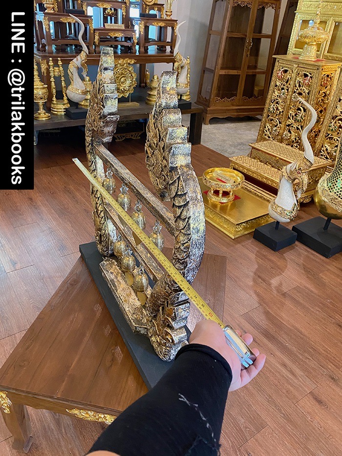 นาคระฆัง กระดิ่งทองเหลืองแท้
หน้ากว้าง 30 นิ้ว สูง 32 นิ้ว