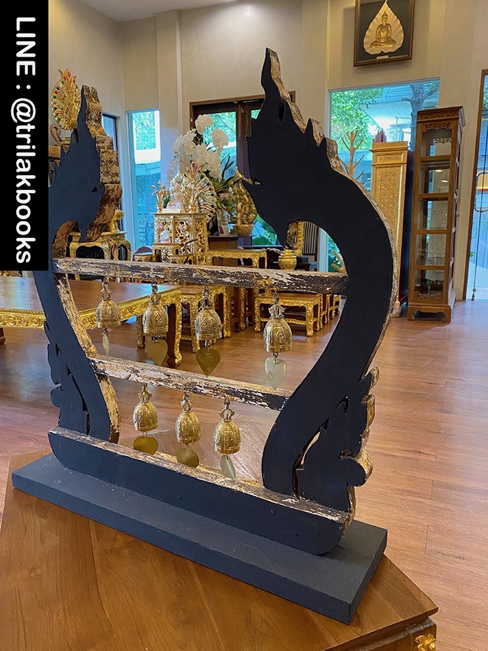 นาคระฆัง กระดิ่งทองเหลืองแท้หน้ากว้าง 30 นิ้ว สูง 32 นิ้ว