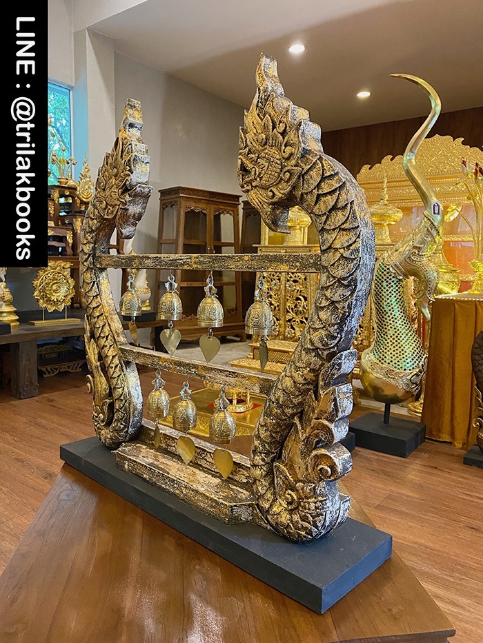 นาคระฆัง กระดิ่งทองเหลืองแท้
หน้ากว้าง 30 นิ้ว สูง 32 นิ้ว