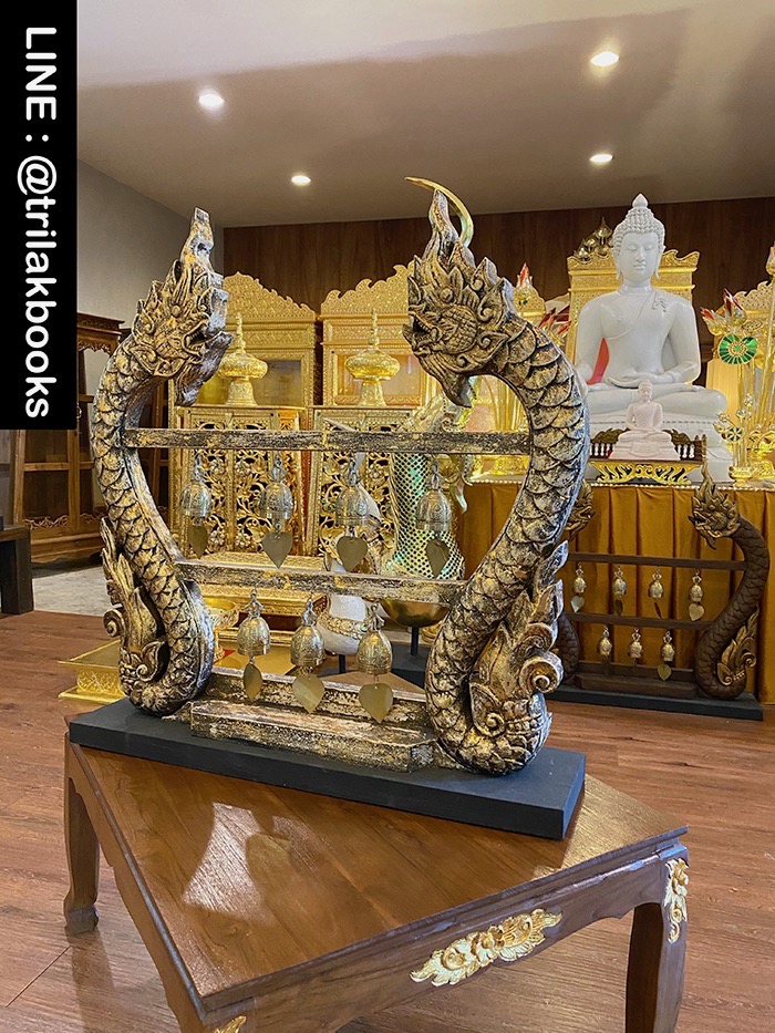 นาคระฆัง กระดิ่งทองเหลืองแท้
หน้ากว้าง 30 นิ้ว สูง 32 นิ้ว