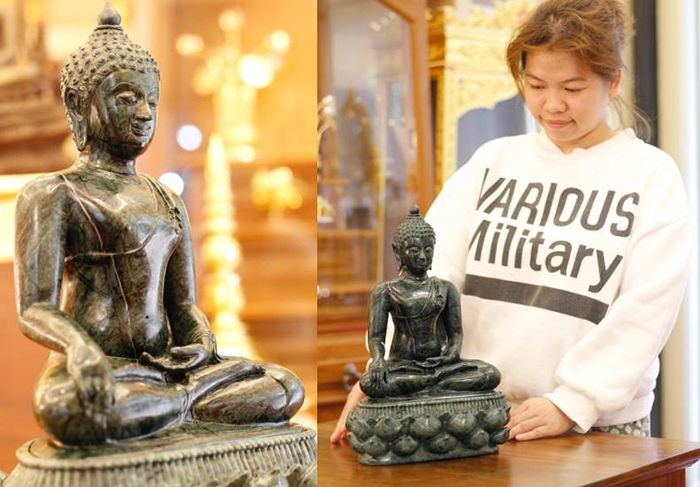 พระพุทธรูปแกะสลัก ปางมารวิชัย (ปางชนะมาร) 
ขนาด หน้าตัก 9 นิ้ว แกะสลักจากหินอ่อนเขียวประเทศอินเดีย พระพุทธรูปแกะสลัก ปางมารวิชัย (ปางชนะมาร) 
ขนาด หน้าตัก 9 นิ้ว แกะสลักจากหินอ่อนเขียวประเทศอินเดีย